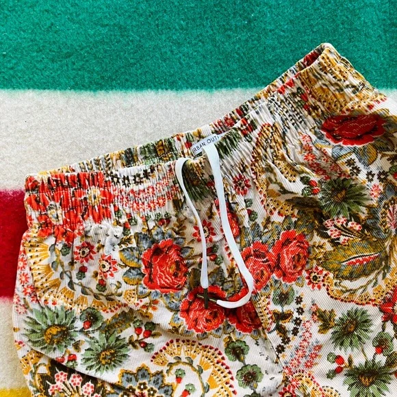 Floral Print Corduroy Pants - Picture 1 of 2